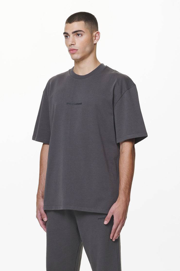 Pegador Colne Logo Oversized Tee Washed Volcano Grey
