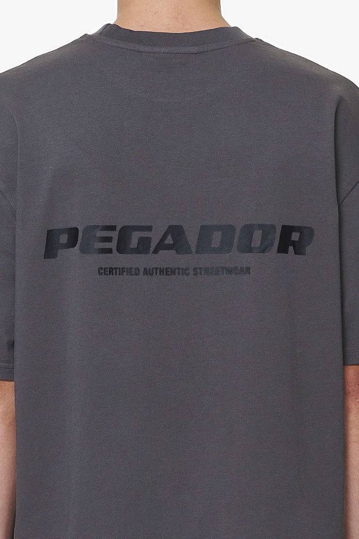 Pegador Colne Logo Oversized Tee Washed Volcano Grey