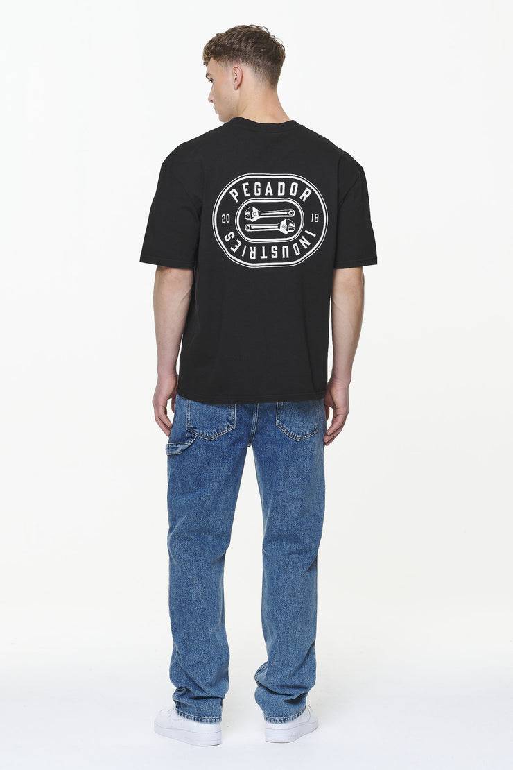 Pegador Comet Oversized Tee Vintage Washed Onyx Black