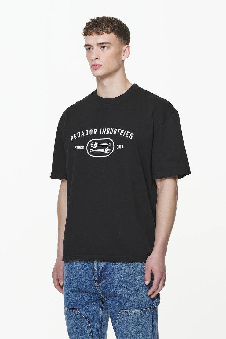 Pegador Comet Oversized Tee Vintage Washed Onyx Black