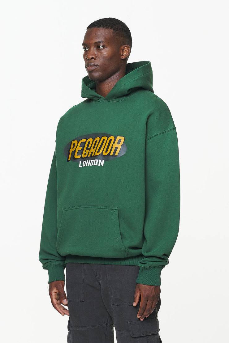 Pegador County Oversized Hoodie Vintage Washed British Green