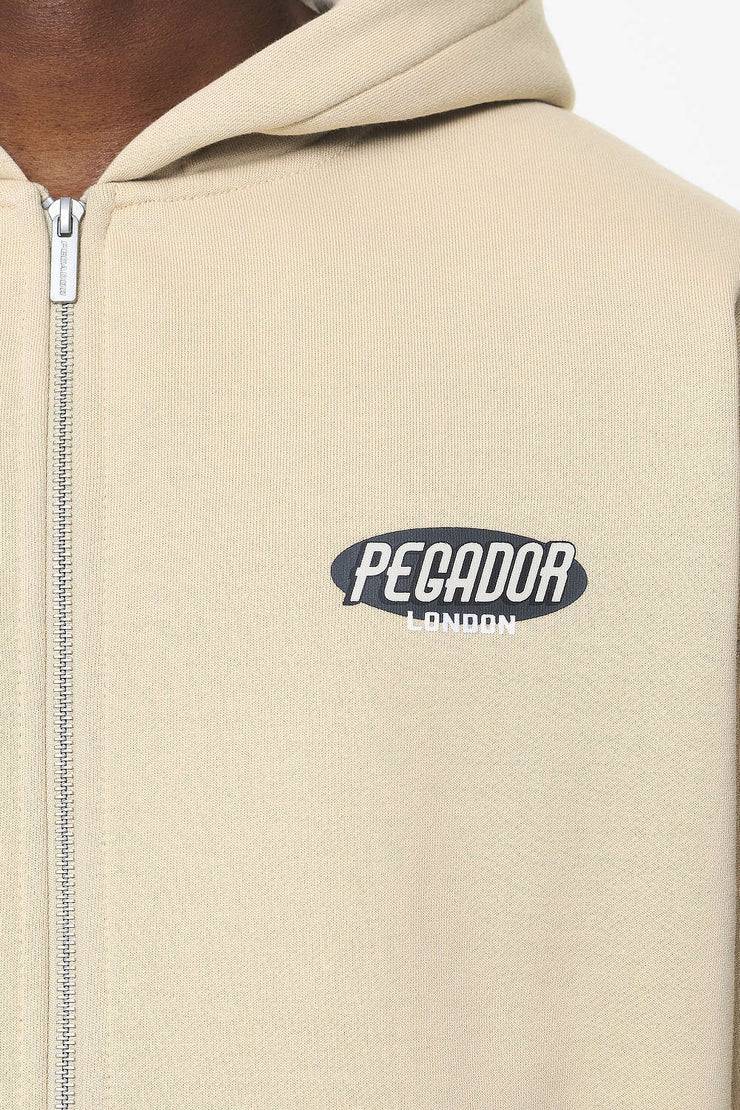 Pegador County Oversized Sweat Jacket Vintage Washed Kingdom Beige