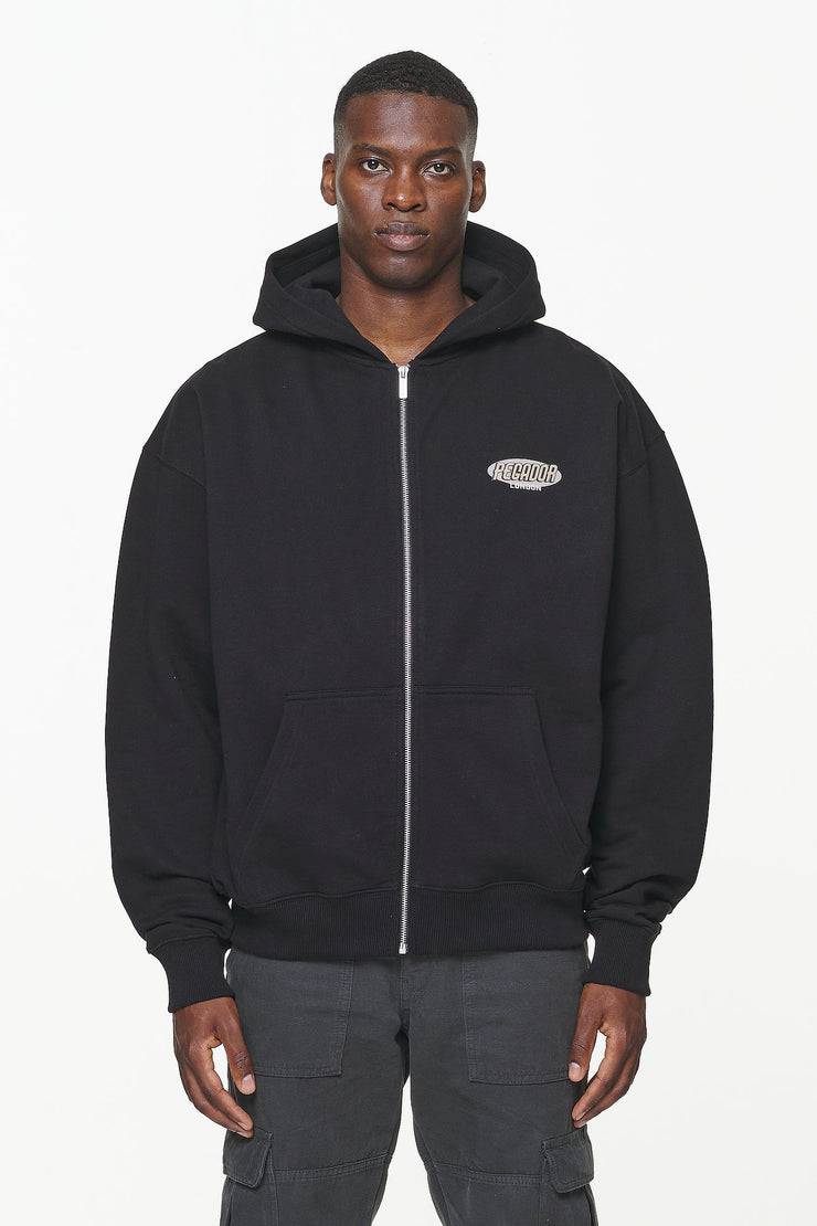 Pegador County Oversized Sweat Jacket Vintage Washed Onyx Black