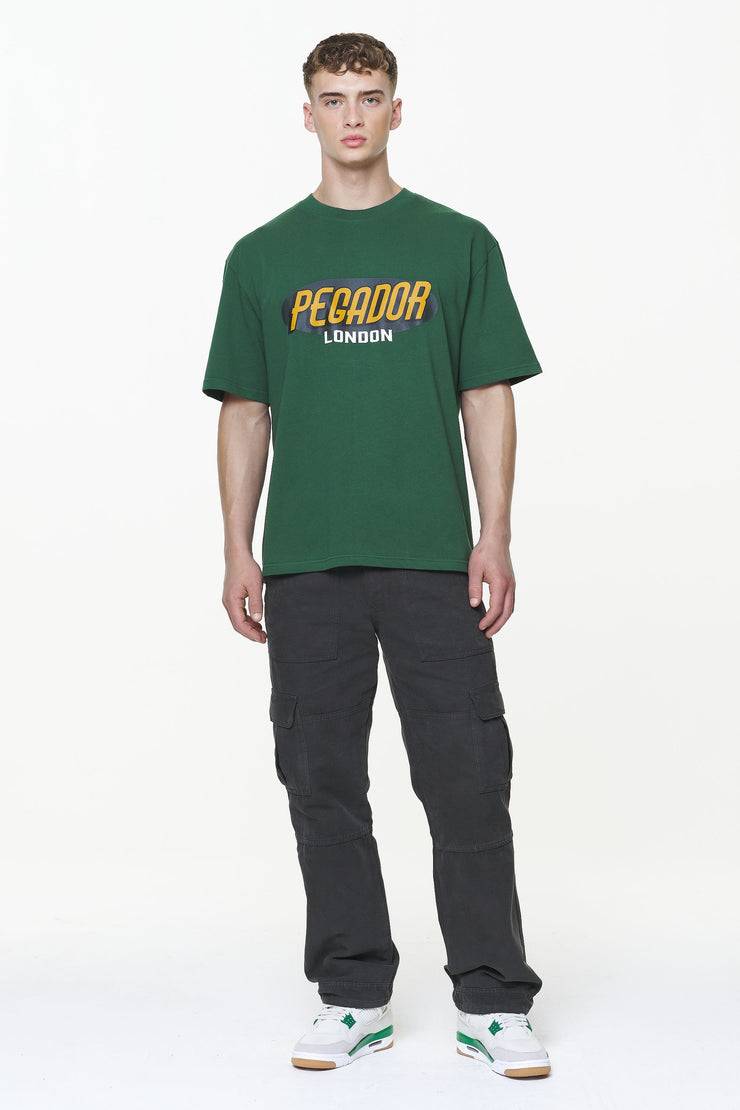 Pegador County Oversized Tee Vintage Washed British Green