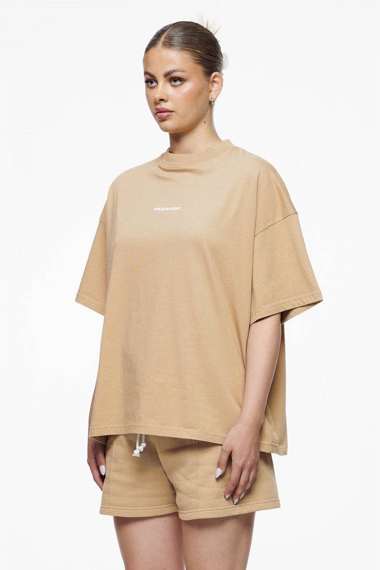 Pegador Culla Logo Heavy Oversized Tee Vintage Washed Espresso