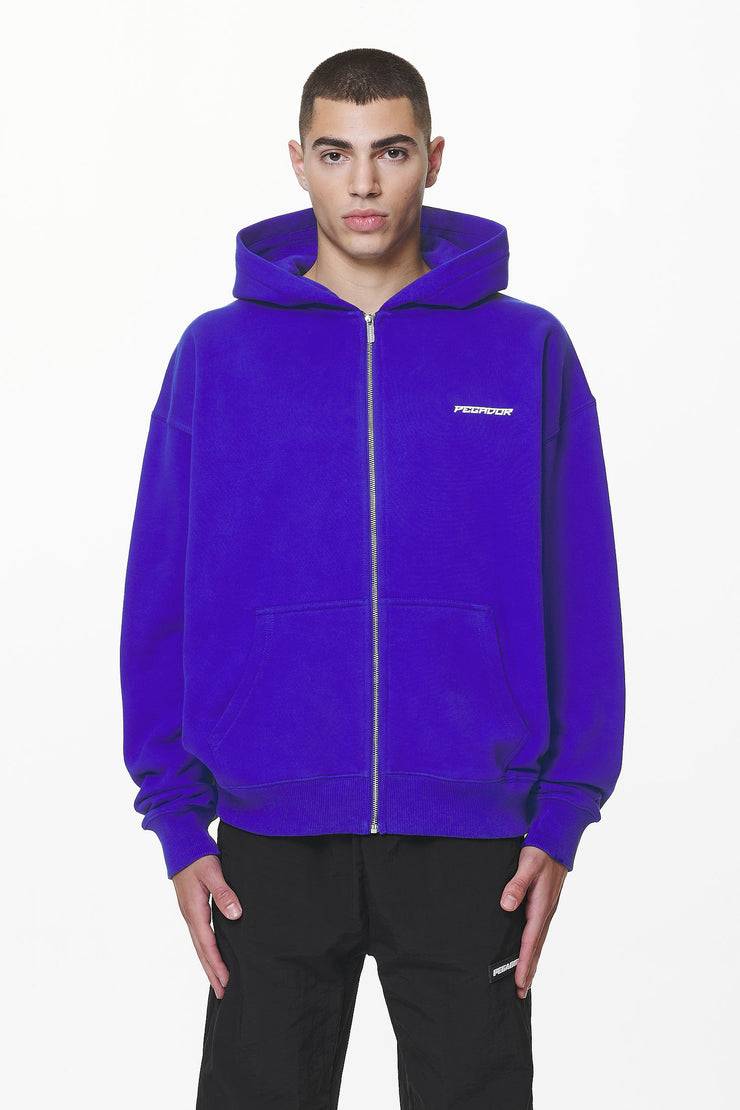 Pegador Devon Oversized Sweat Jacket Washed Endless Blue