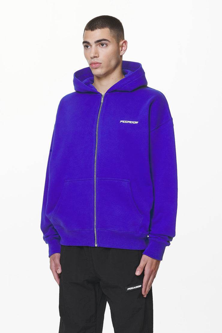 Pegador Devon Oversized Sweat Jacket Washed Endless Blue