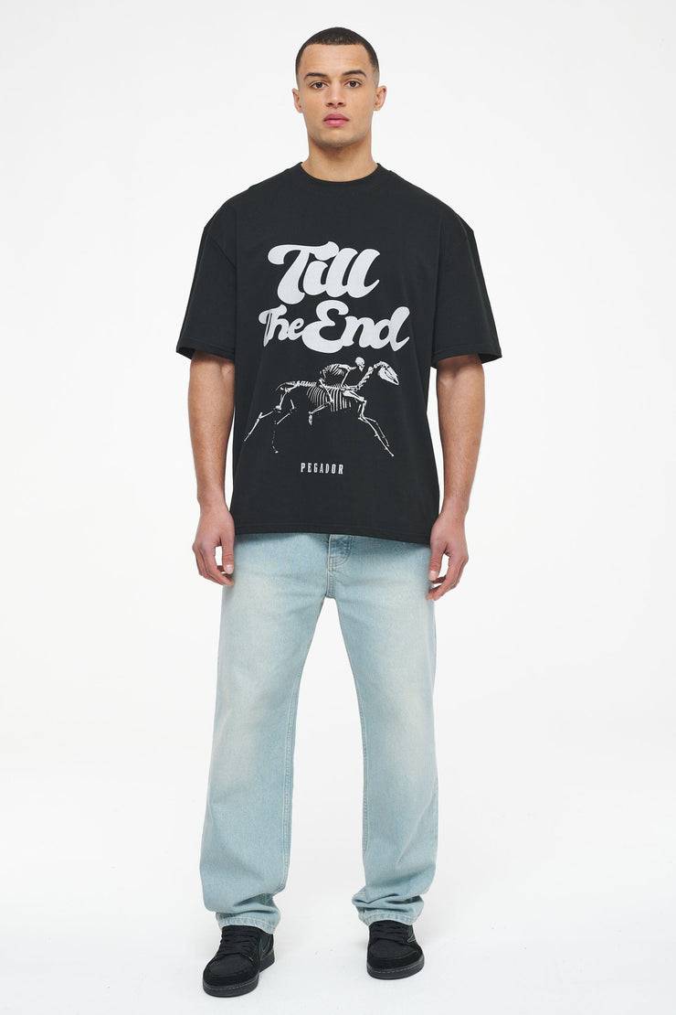 Pegador Dinmont Oversized Tee Vintage Washed Black Ink