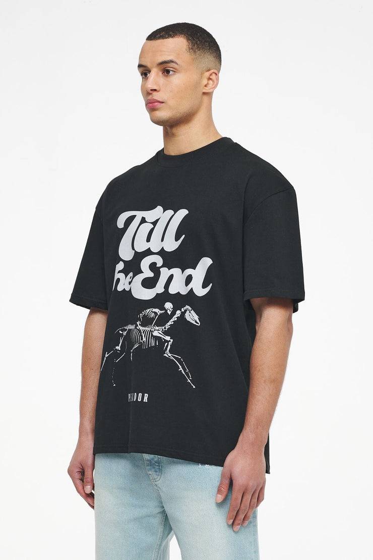 Pegador Dinmont Oversized Tee Vintage Washed Black Ink