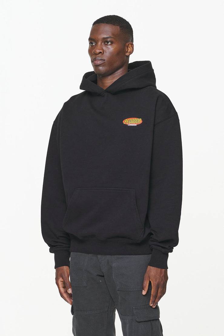 Pegador Docks Oversized Hoodie Vintage Washed Onyx Black