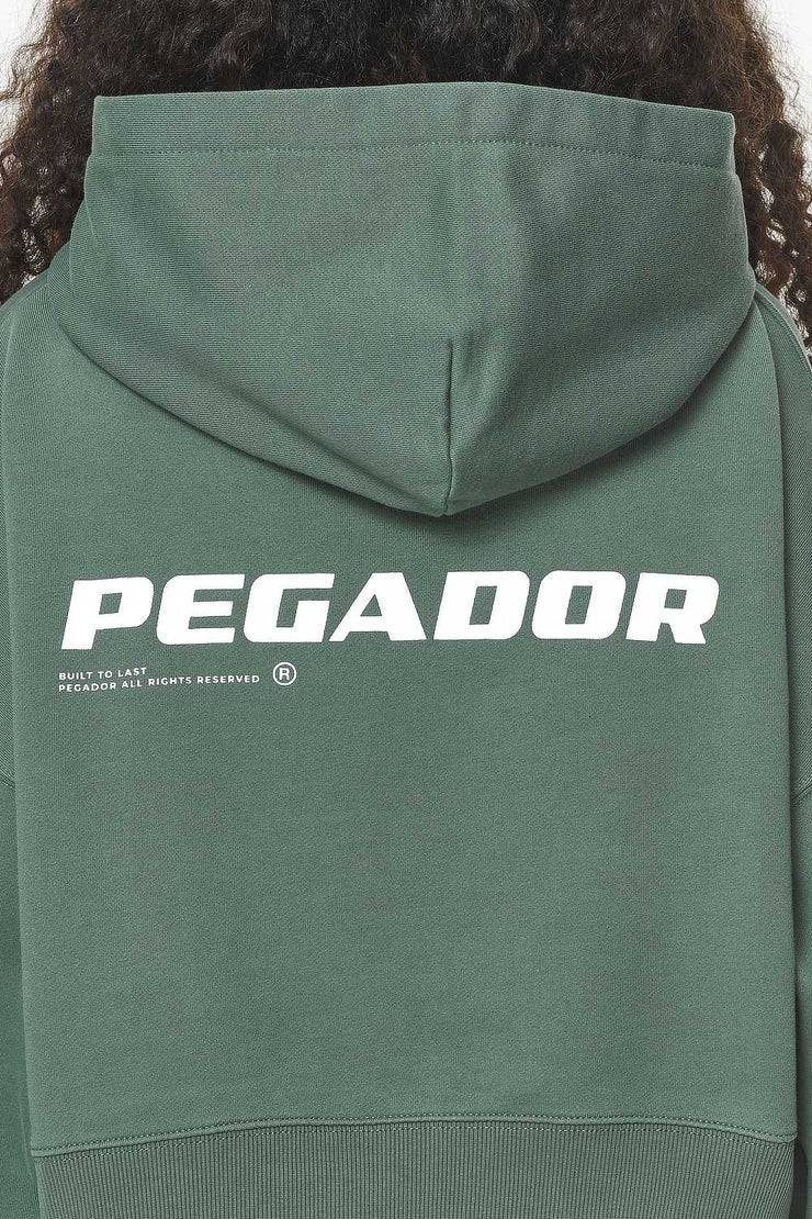 Pegador Dorothy Cropped Oversized Hoodie Vintage Washed Garden Green