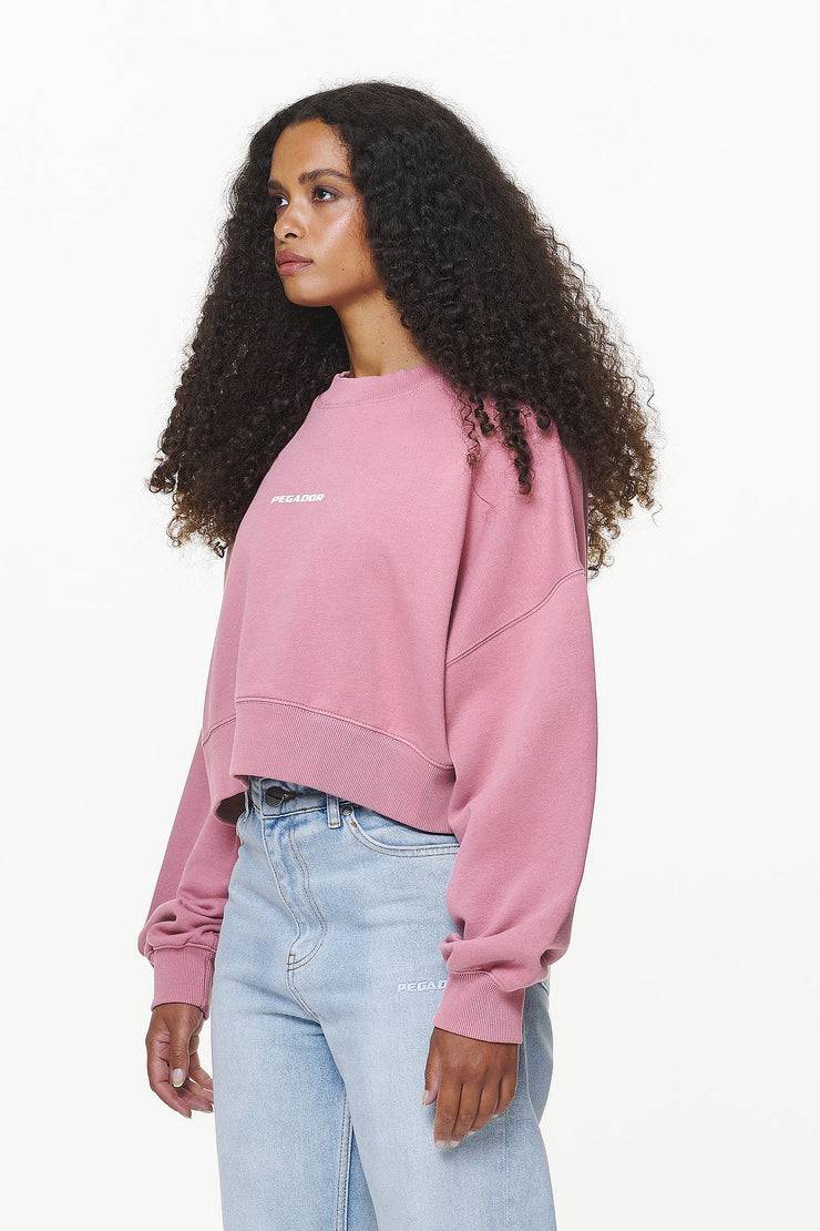 Pegador Dorothy Cropped Oversized Sweater Vintage Washed Rust Pink