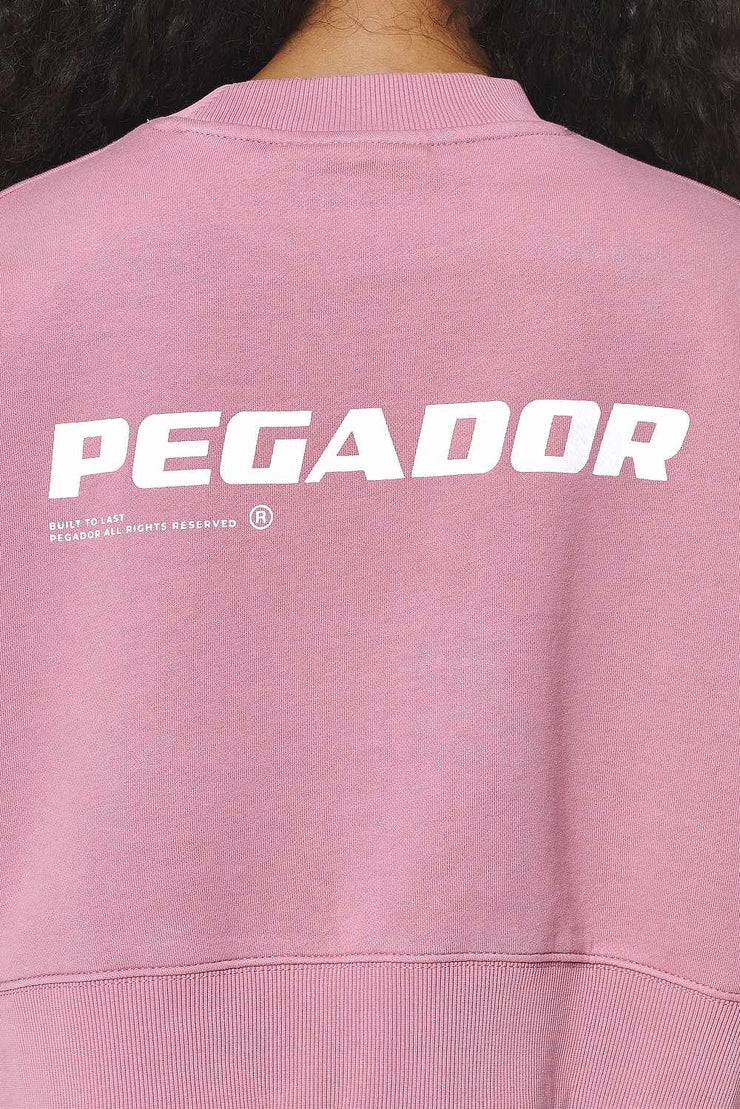 Pegador Dorothy Cropped Oversized Sweater Vintage Washed Rust Pink