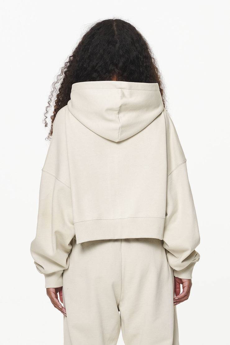 Pegador Dorset Cropped Zip Hoodie Vintage Washed Bone White
