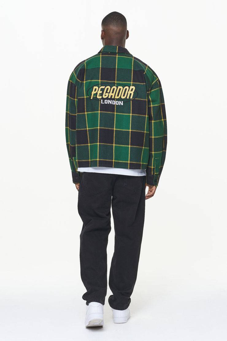 Pegador Eastfield Flannel Shirt Washed British Green Onyx Black