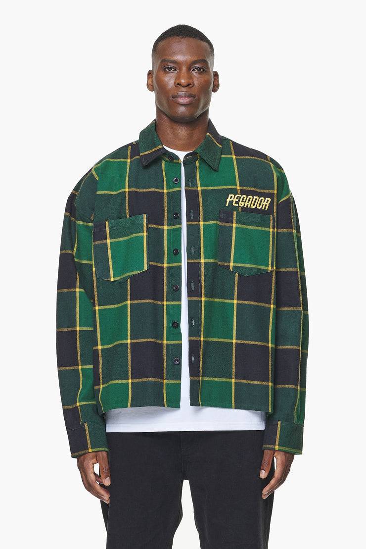 Pegador Eastfield Flannel Shirt Washed British Green Onyx Black