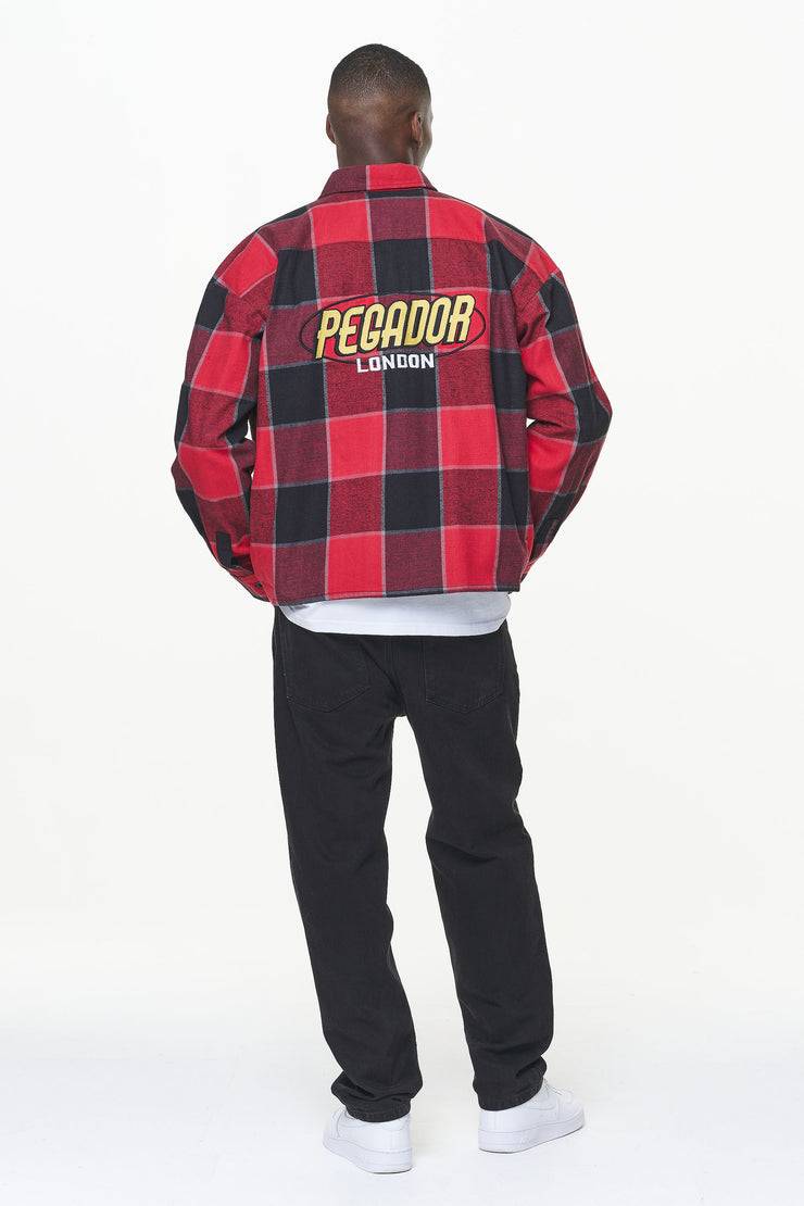 Pegador Eastfield Flannel Shirt Washed Royal Red Onyx Black