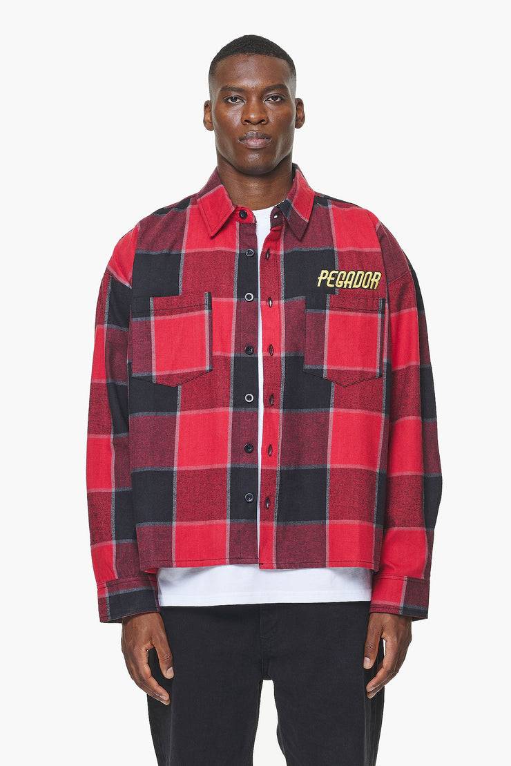 Pegador Eastfield Flannel Shirt Washed Royal Red Onyx Black