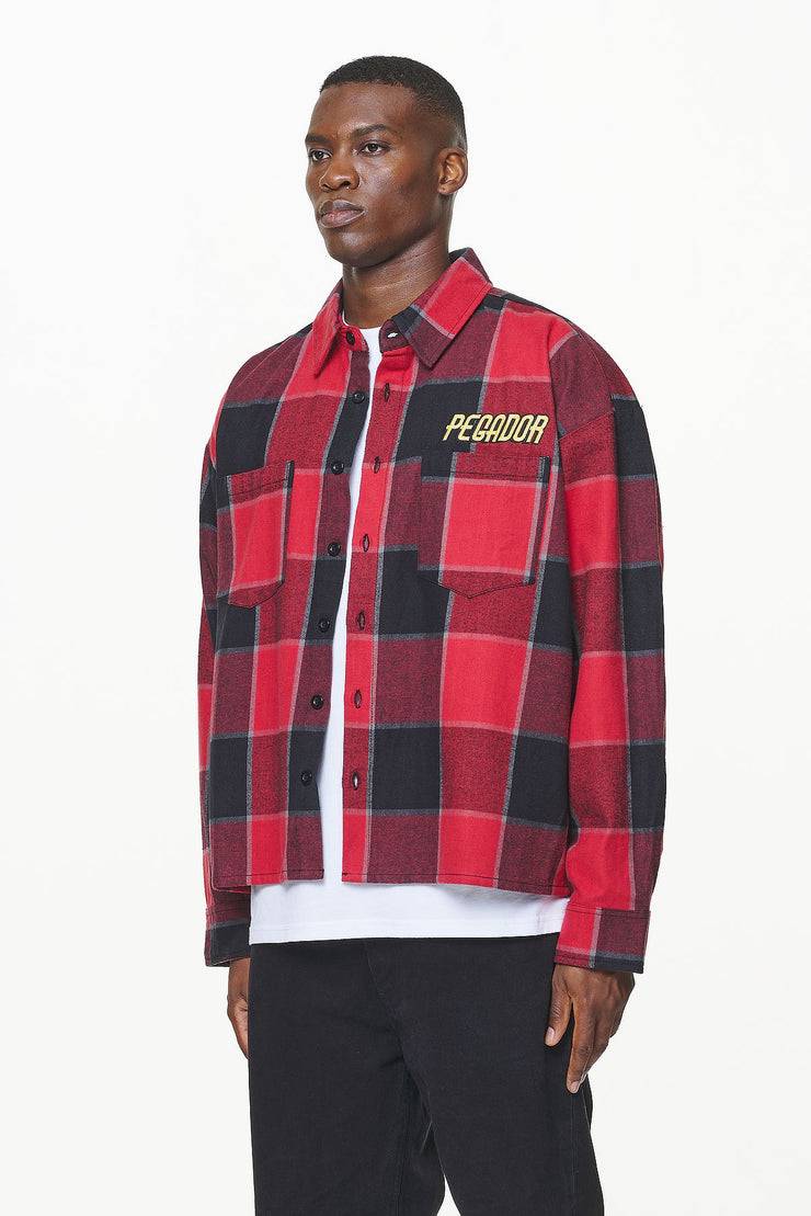 Pegador Eastfield Flannel Shirt Washed Royal Red Onyx Black