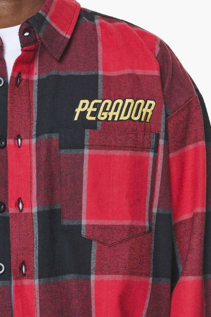 Pegador Eastfield Flannel Shirt Washed Royal Red Onyx Black