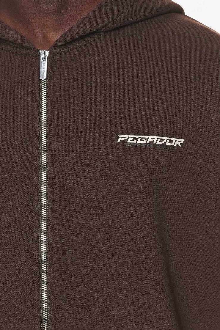 Pegador Fenton Oversized Sweat Jacket Washed Oak Brown
