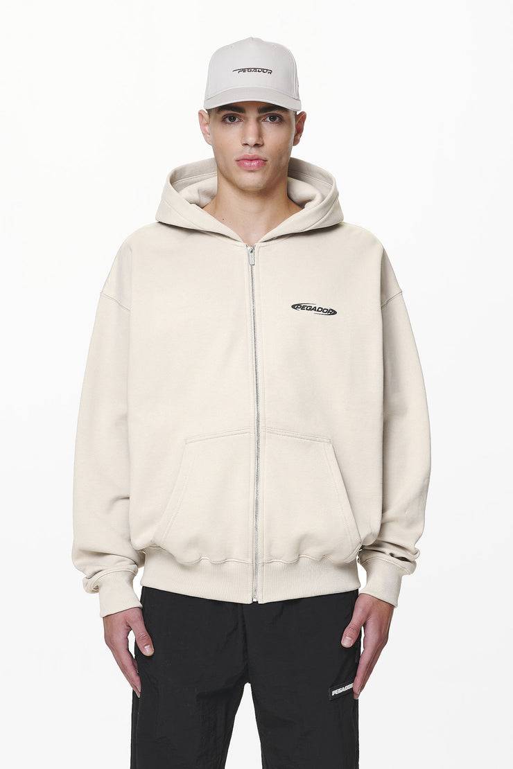 Pegador Furber Oversized Sweat Jacket Washed Dust Cream