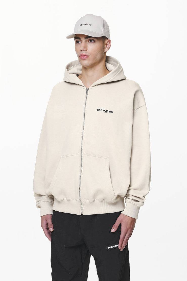 Pegador Furber Oversized Sweat Jacket Washed Dust Cream
