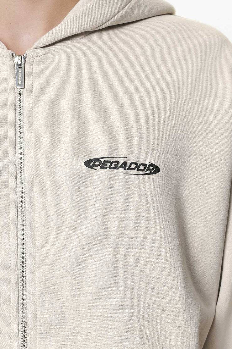 Pegador Furber Oversized Sweat Jacket Washed Dust Cream