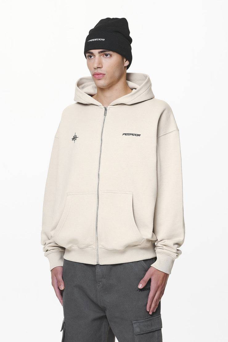 Pegador Gien Oversized Sweat Jacket Washed Dust Cream