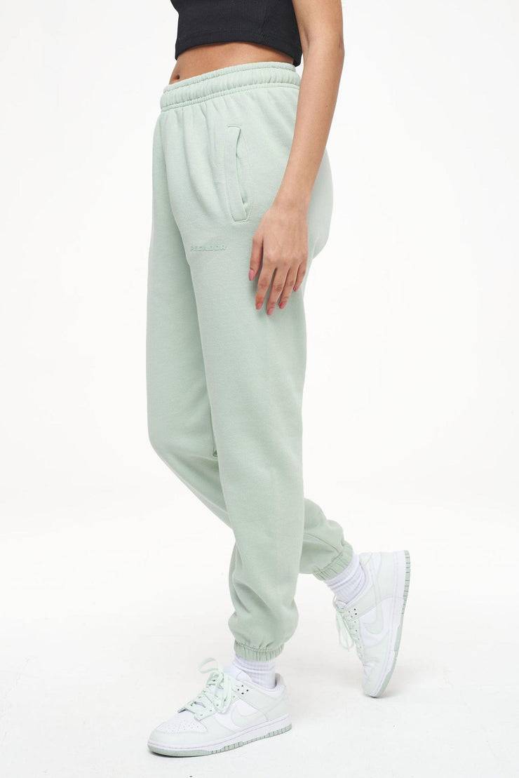 Pegador Grace High Waisted Sweat Pants Vintage Washed Milky Green Gum
