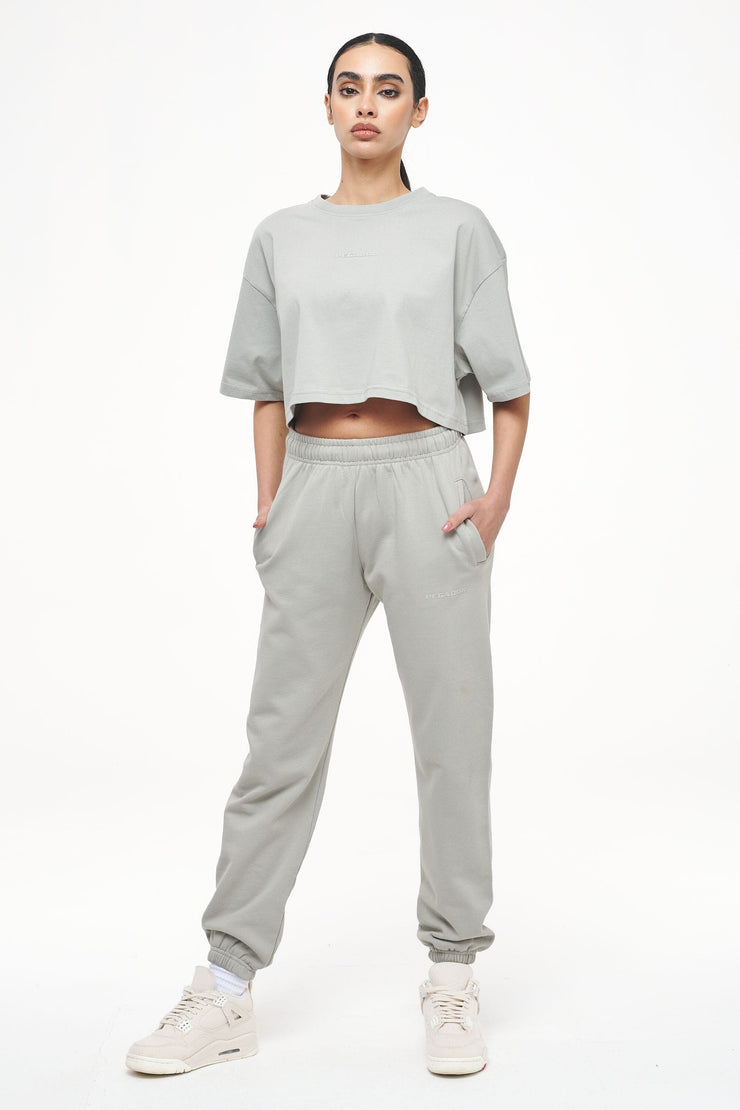 Pegador Grace High Waisted Sweat Pants Vintage Washed Quiet Gray
