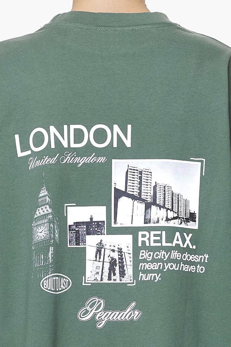 Pegador Harley Heavy Oversized Tee Vintage Washed Garden Green