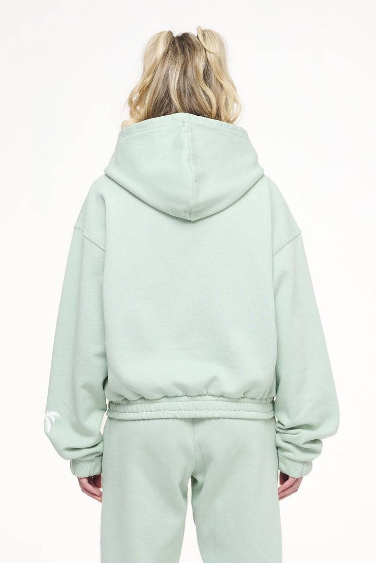 Pegador Hills Cropped Zip Hoodie Vintage Washed Milky Green