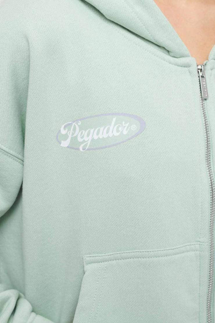 Pegador Hills Cropped Zip Hoodie Vintage Washed Milky Green
