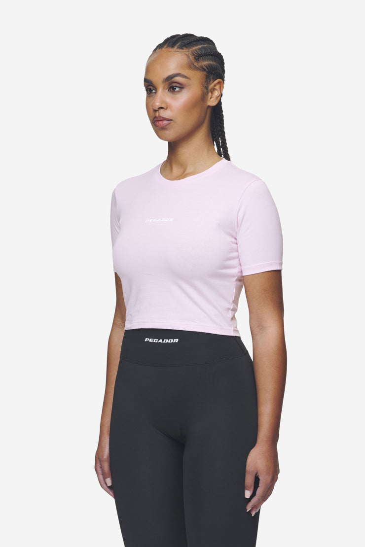 Pegador Ines Cropped Baby Tee Washed Bubblegum White Gum