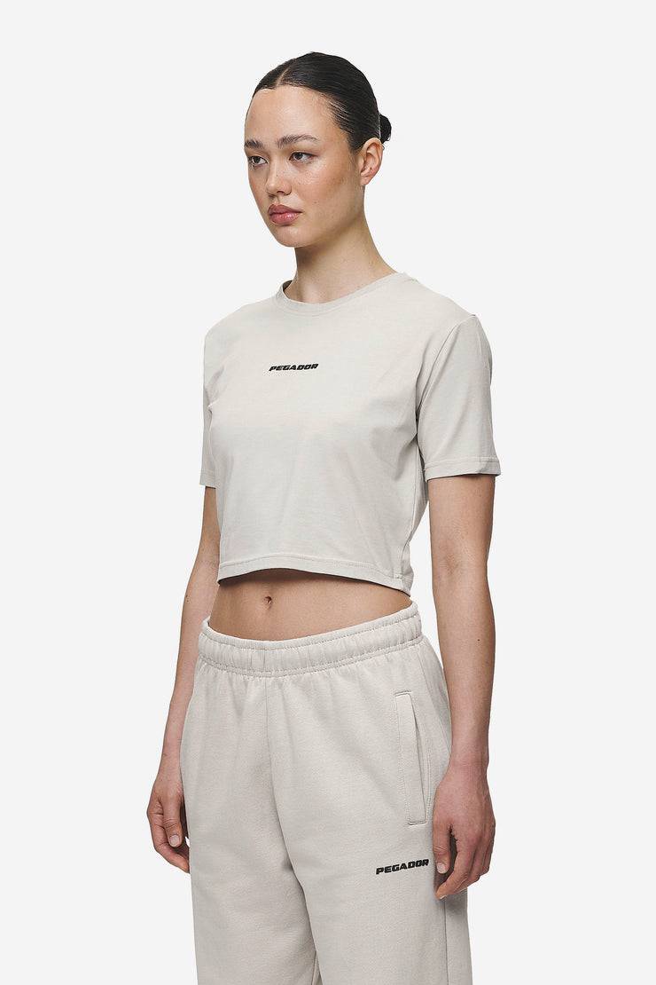 Pegador Ines Cropped Baby Tee Washed Moon Grey Black Gum