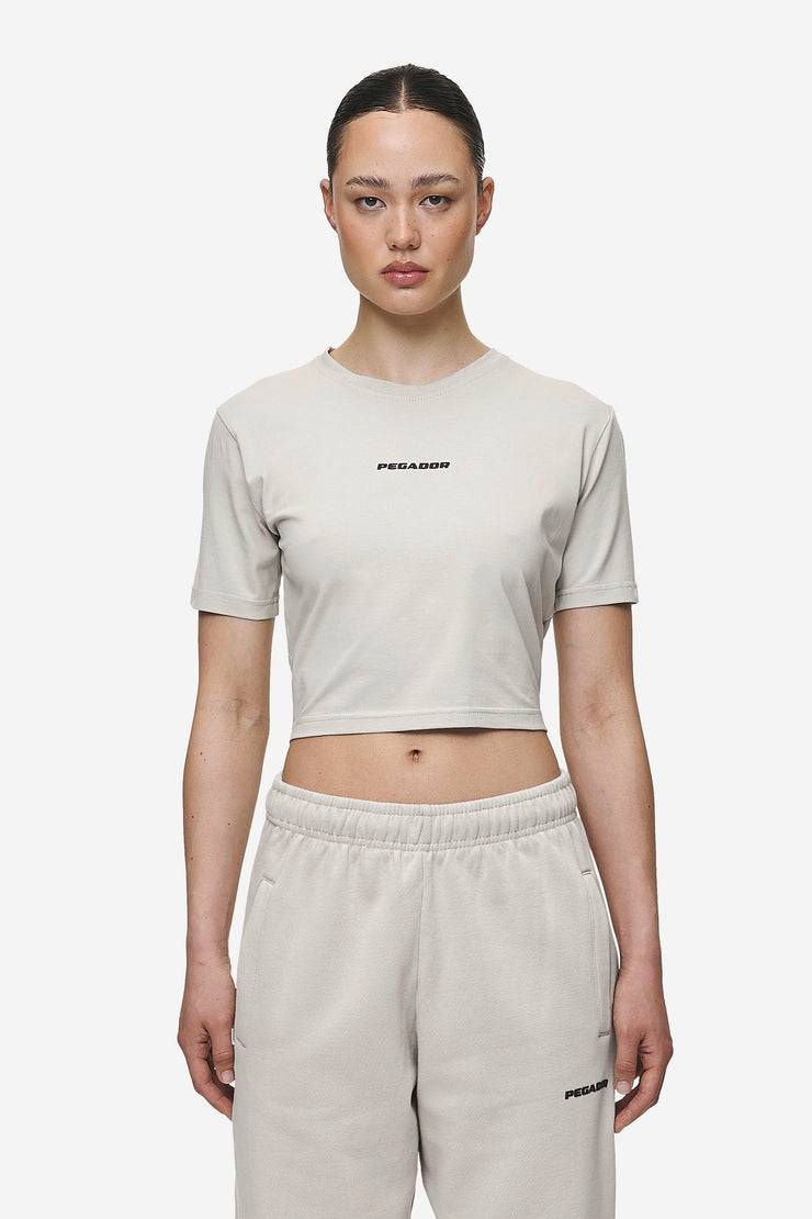 Pegador Ines Cropped Baby Tee Washed Moon Grey Black Gum