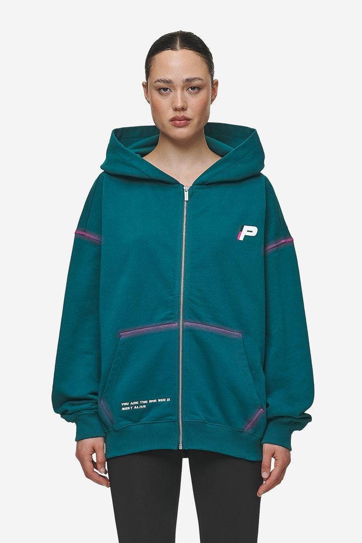 Pegador Jenna Oversized Sweat Jacket Washed Urban Turquoise