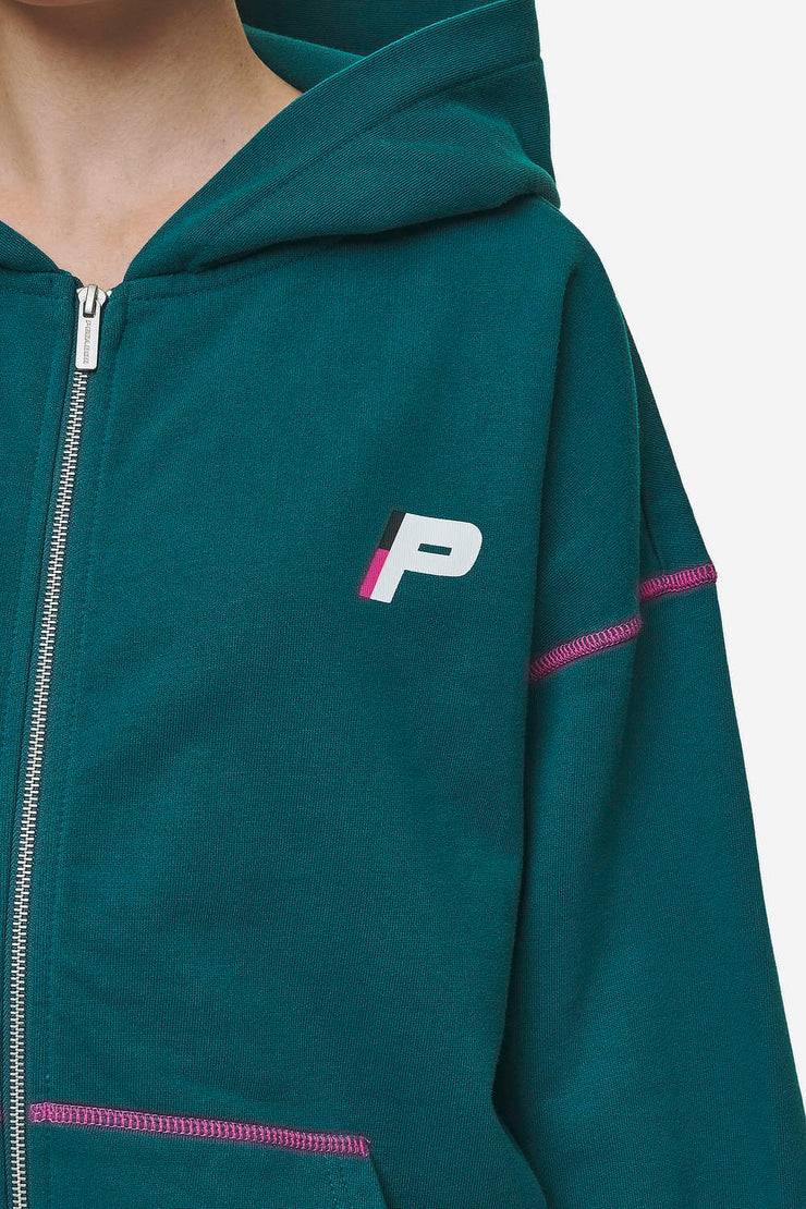 Pegador Jenna Oversized Sweat Jacket Washed Urban Turquoise