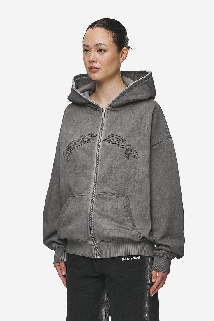 Pegador Julia Oversized Sweat Jacket Oil Dyed Deep Grey
