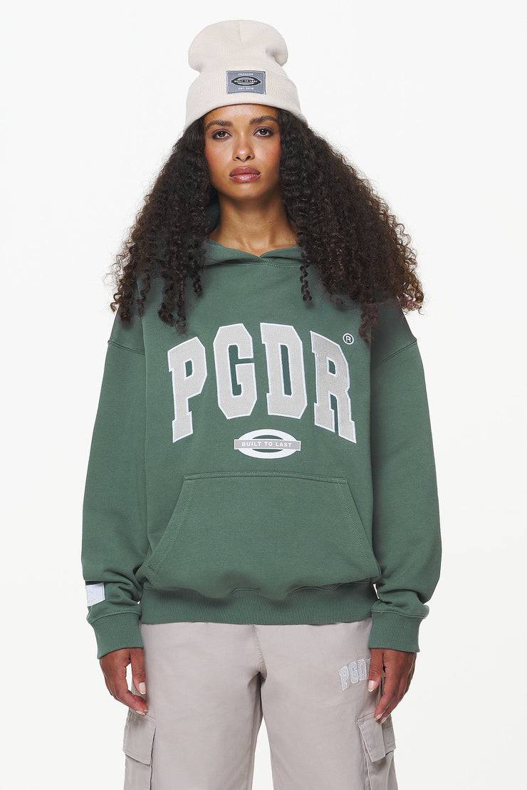 Pegador Keats Logo Oversized Hoodie Vintage Washed Garden Green