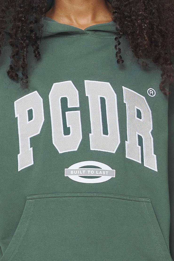 Pegador Keats Logo Oversized Hoodie Vintage Washed Garden Green