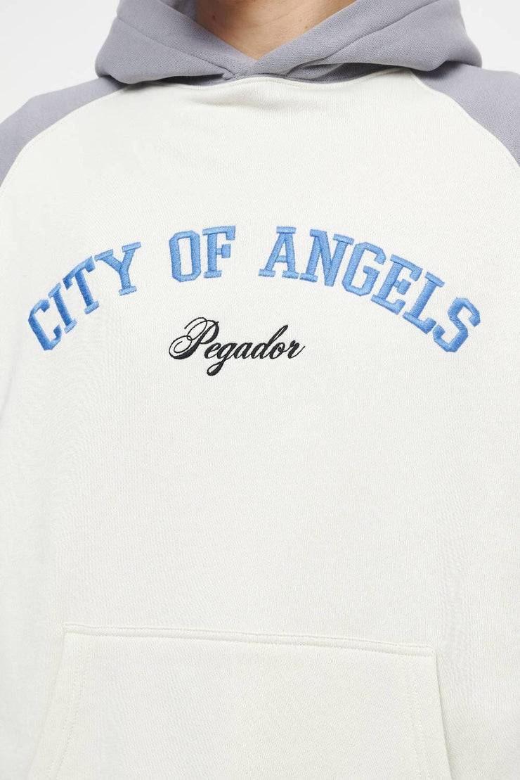 Pegador Keefer Raglan Hoodie Vintage Washed Angels Cream Dusk Grey