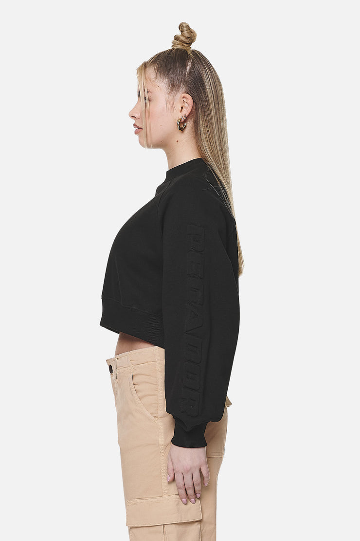 Pegador Kintore Cropped Oversized Raglan Sweater Black