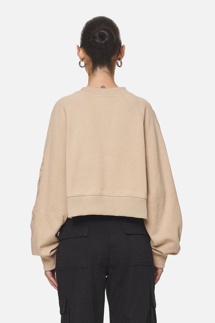 Pegador Kintore Cropped Oversized Raglan Sweater Washed Safari Sand
