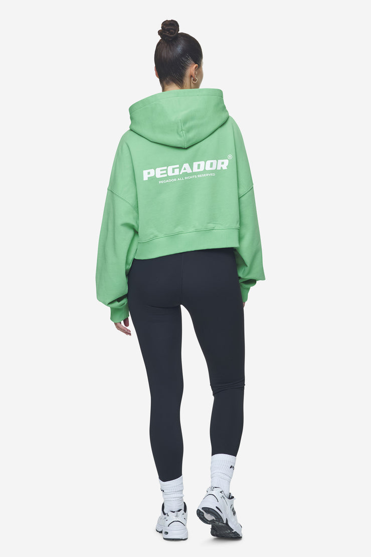 Pegador Lana Logo Cropped Sweat Jacket Washed Peppermint Green White