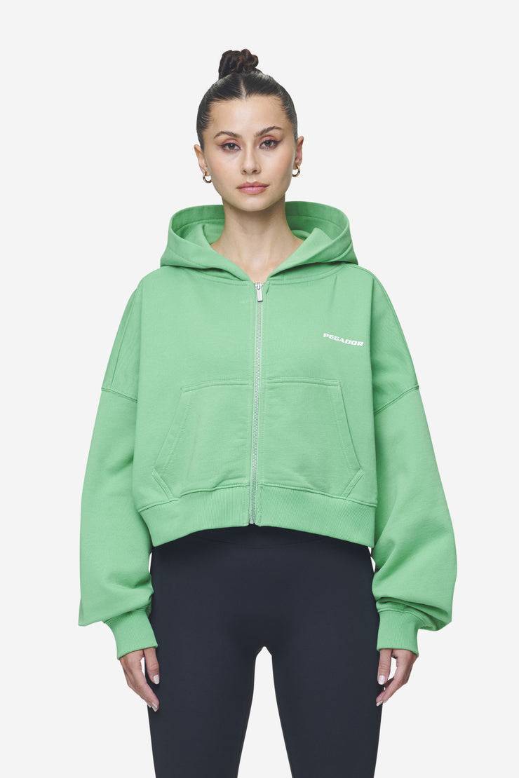 Pegador Lana Logo Cropped Sweat Jacket Washed Peppermint Green White