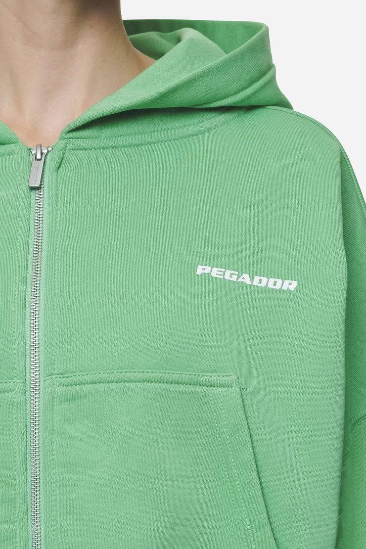 Pegador Lana Logo Cropped Sweat Jacket Washed Peppermint Green White