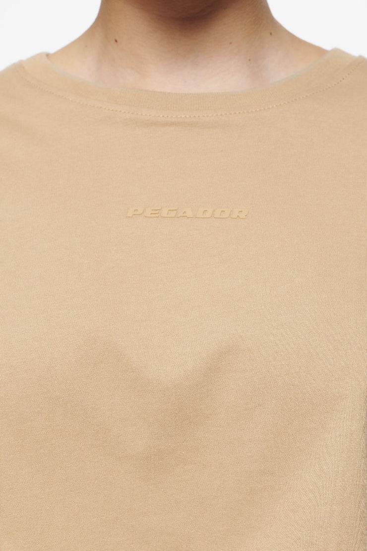 Pegador Layla Oversized Cropped Tee Vintage Washed Espresso Gum