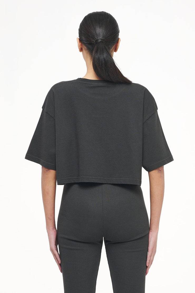 Pegador Layla Oversized Cropped Tee Vintage Washed Iron Grey Gum